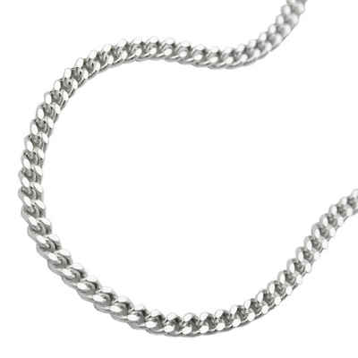 Erario D'Or Silberkette Anhängerkette Flachpanzerkette diamantiert Silber 925 60 cm