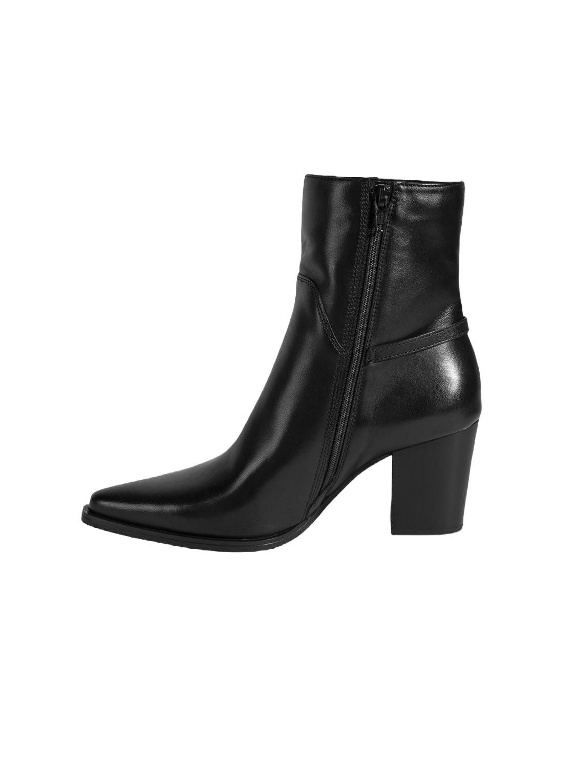 Desa Desa Damenstiefel – Obermaterial aus Textil, Blockabsatz, spitze Zehen Stiefel