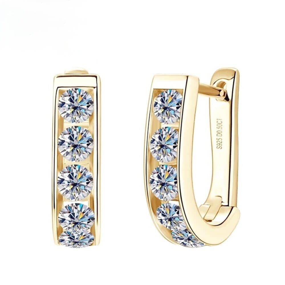 ROUGEMONT Paar Creolen Exklusive klassische Moissanit Creolen 925 Silber 18K Gold, Echtschmuck