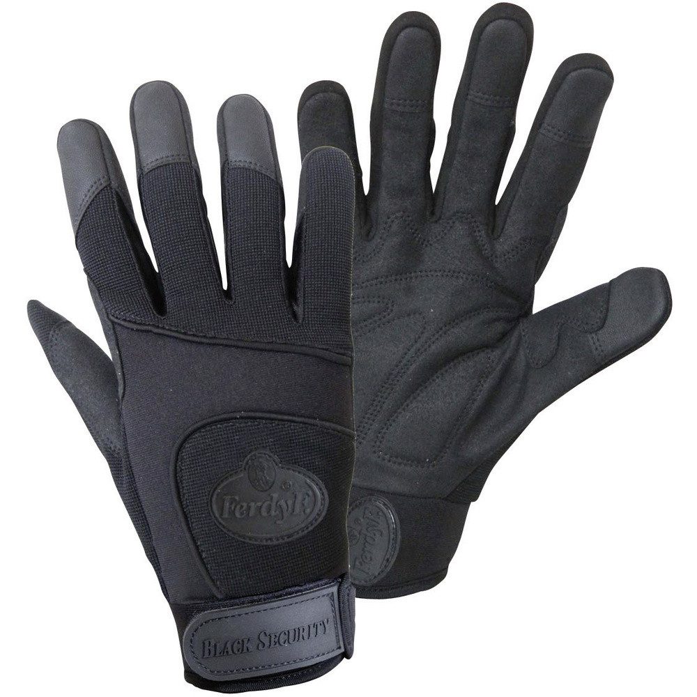 Arbeitshandschuhe FerdyF. BLACK SECURITY Mechanics 1911-10 Clarino®-Kunstleder Montageha