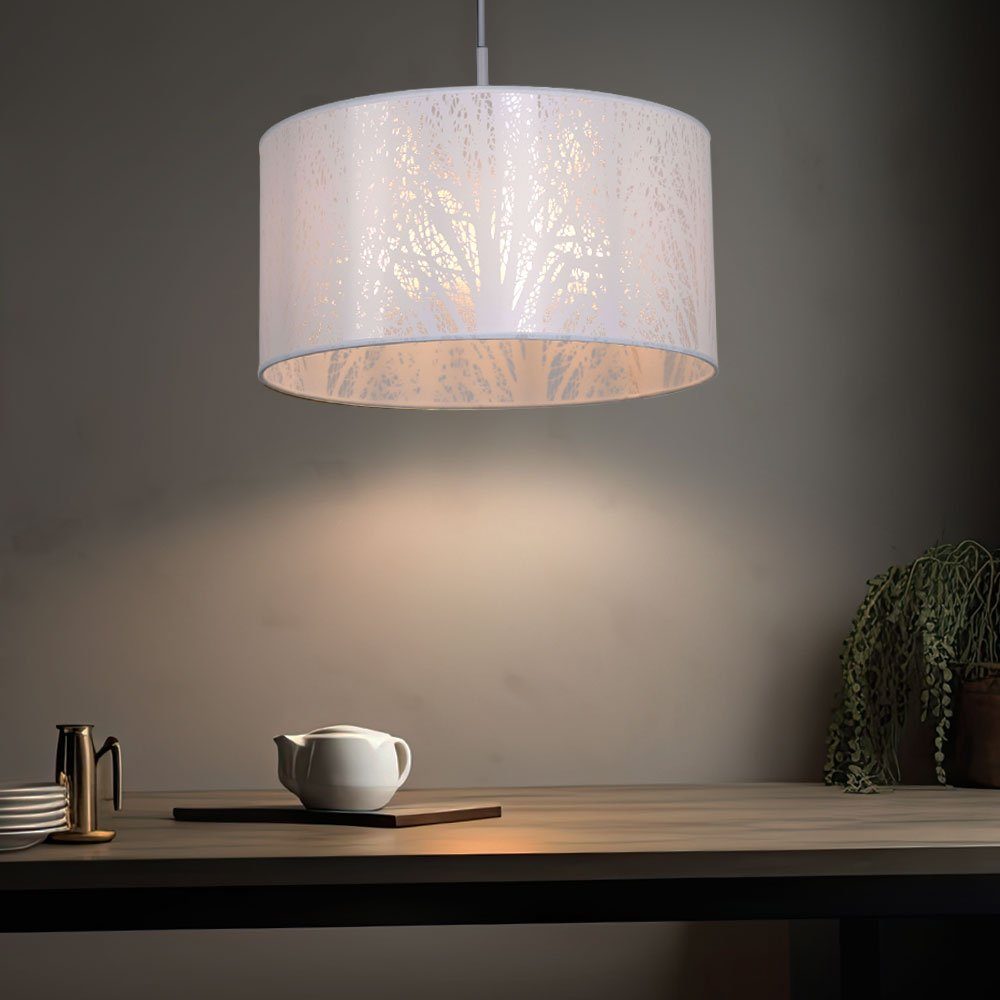GLOBO LIGHTING LED-Hängeleuchte, Leuchtmittel inklusive, Warmweiß, Hänge Lampe Wohn Zimmer Baum Dekor Muster Pendel Decken Leuchte im