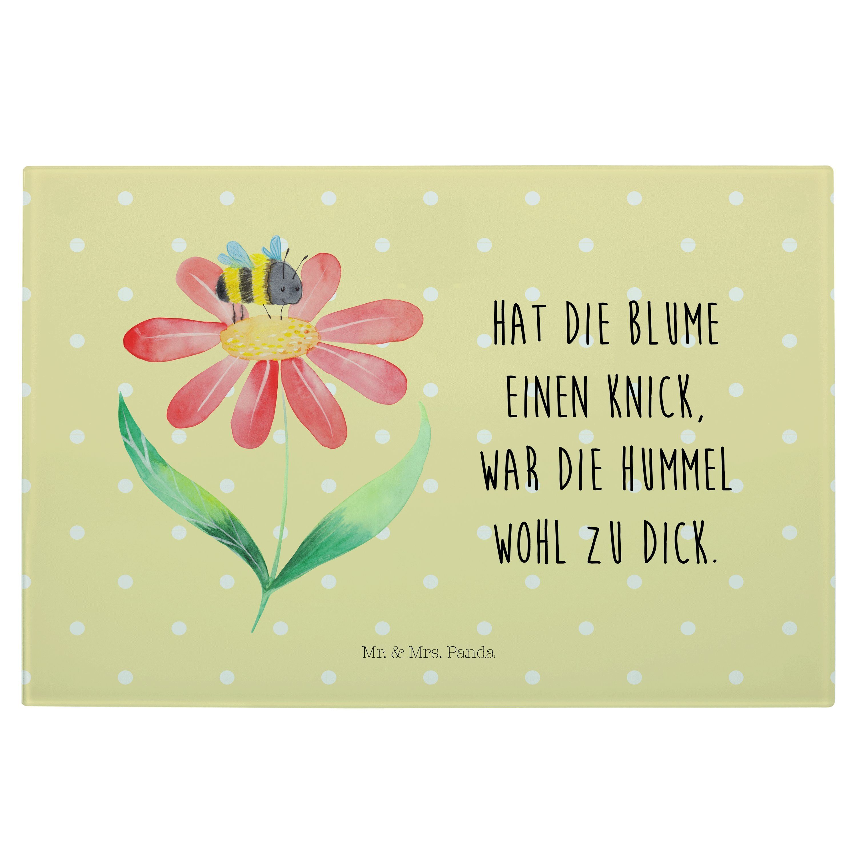 Mr. & Mrs. Panda Servierbrett Hummel Blume Gelb Pastell Geschenk