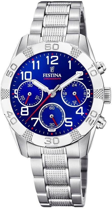 Festina Chronograph Junior Collection F20345/2, Armbanduhr, Quarzuhr, Kinderuhr, Stoppfunktion, ideal als Geschenk
