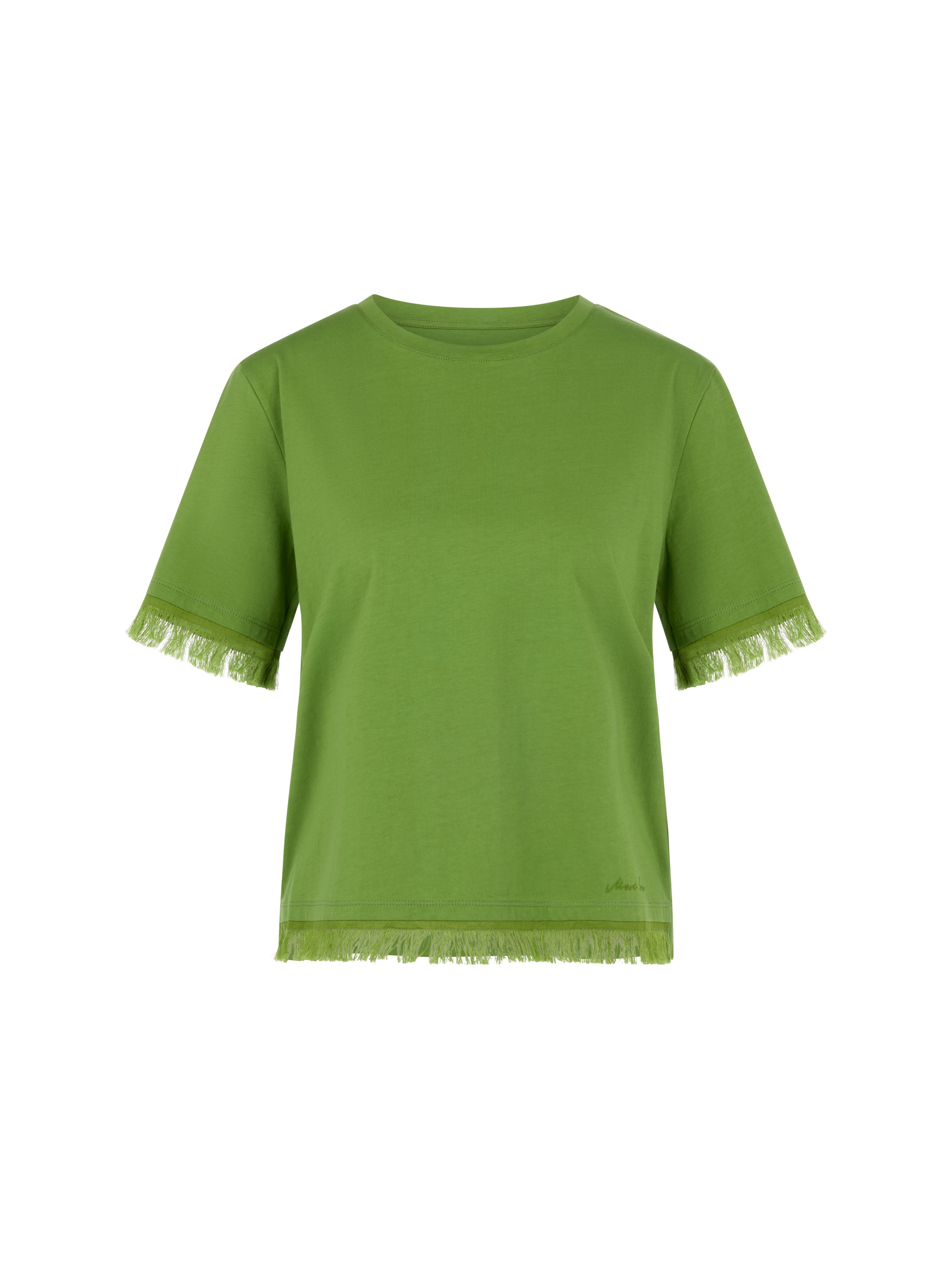 Marc Cain T-Shirt Baumwollshirt mit Fransen