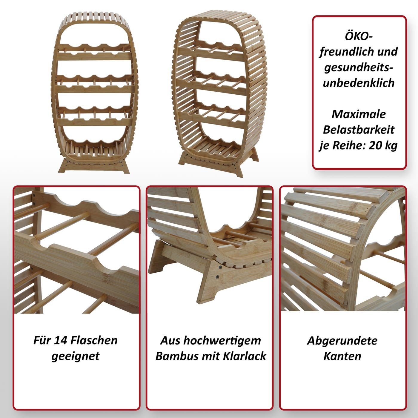 MCW Weinregal MCW-N85, Lieferung erfolgt ohne Dekoration