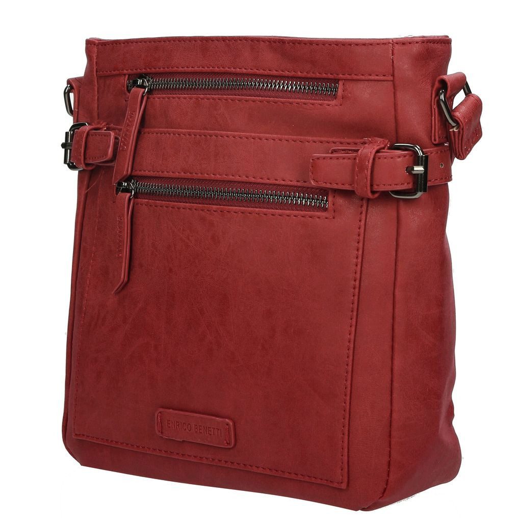 Christian Wippermann Umhängetasche Damen Tasche Schultertasche Umhängetasche Crossover Bag (einzeln), Leder Optik Handtasche Schwarz