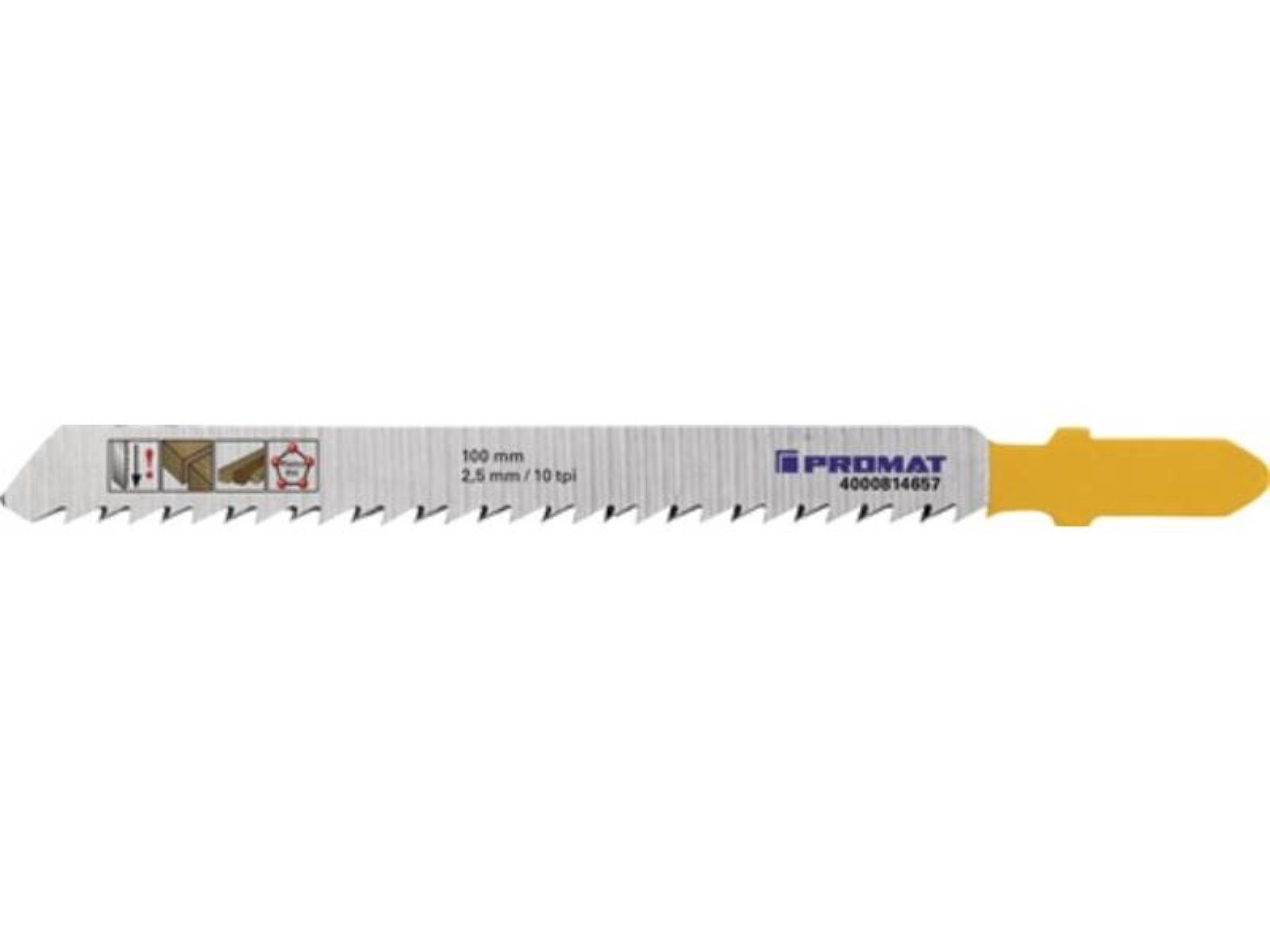 PROMAT Sägeblatt Stichsägeblatt Gesamt-L.100mm Zahnt.2,5mm S.1,27mm HCS 5 St./Karte PR