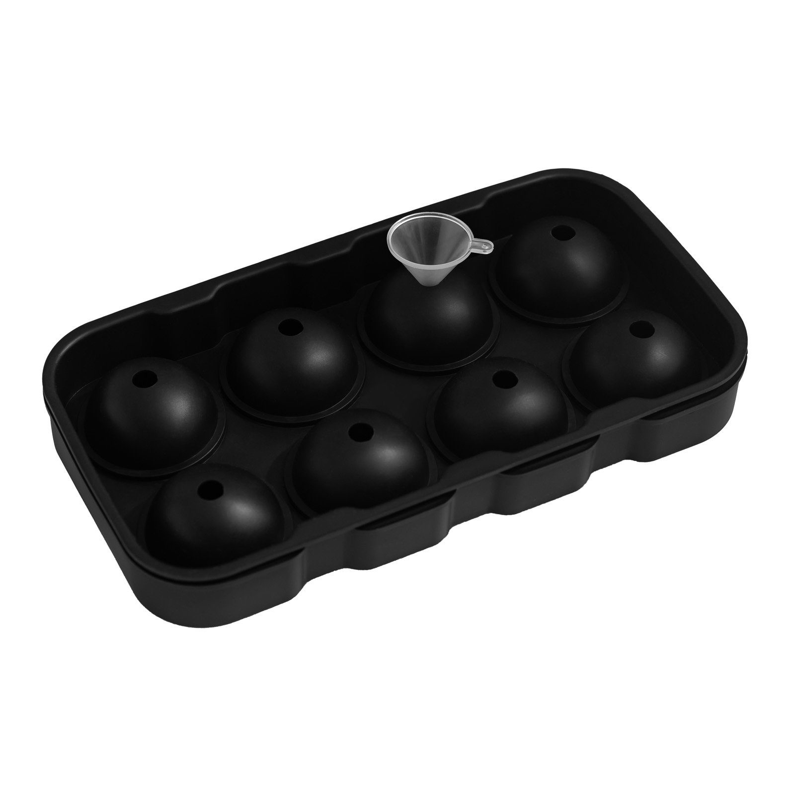 HAC24 Eiswürfelform Silikonform Kugel Eiswürfelbehälter Silikon Eiswürfel Eiskugel, (Set 2-tlg), mit Trichter