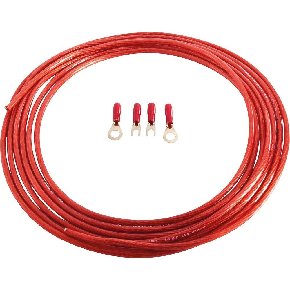 Kabelverbinder-Sortiment Sinuslive Car HiFi Stromkabel-Set 6 mm² vergoldet