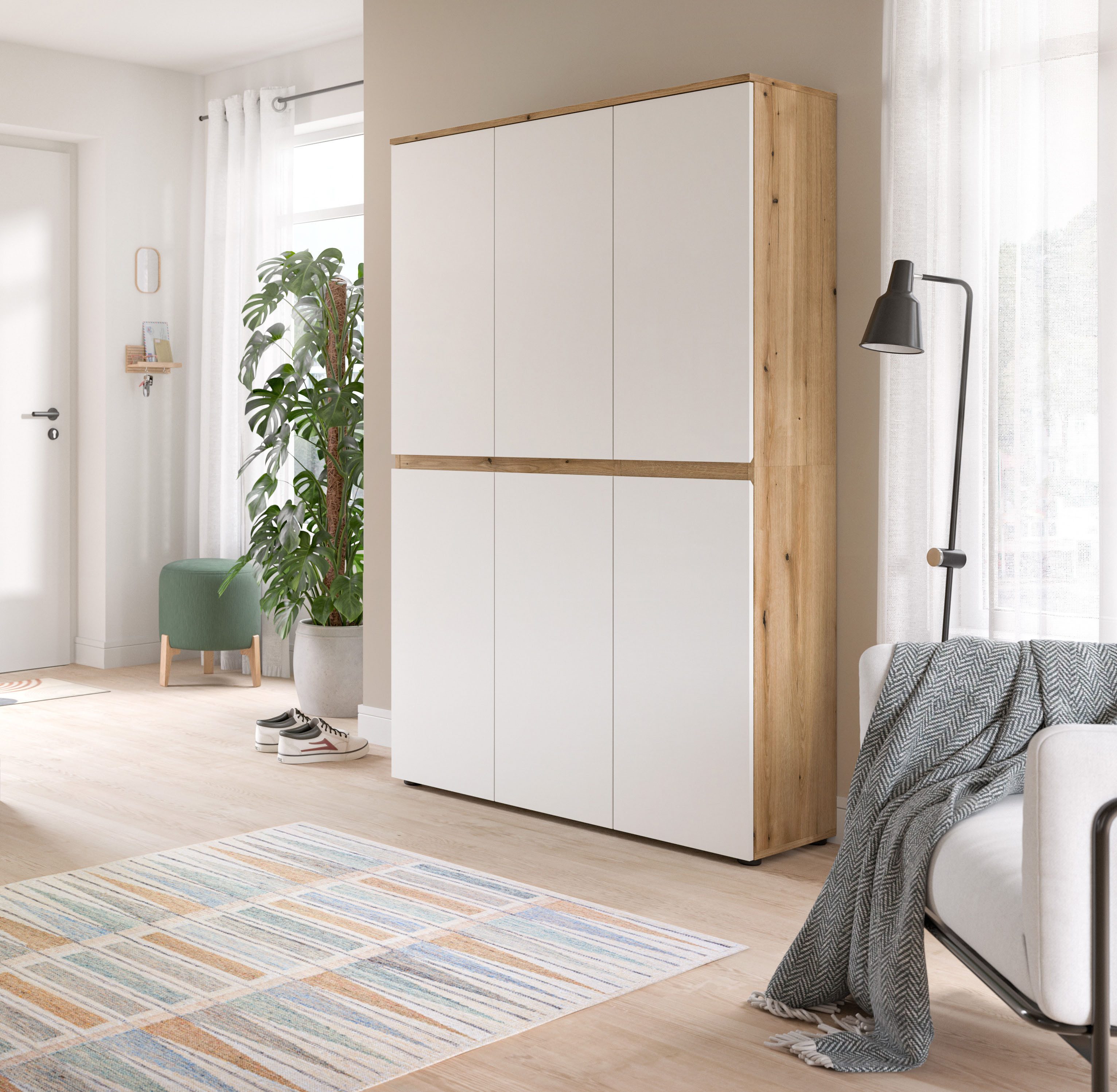Home affaire Mehrzweckschrank CIPELA (1-St) BxH:105x175 cm, viel Stauraum, variable Einlegeböden, Kleiderstange
