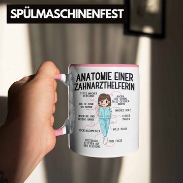 Trendation Tasse Trendation - Zahnarzthelferin Tasse Geschenk Lustig Zahnarzt Damen Kollegin Geschenkidee Zahnmedizinische Fachangestellte Anatomie Zahnmedizin