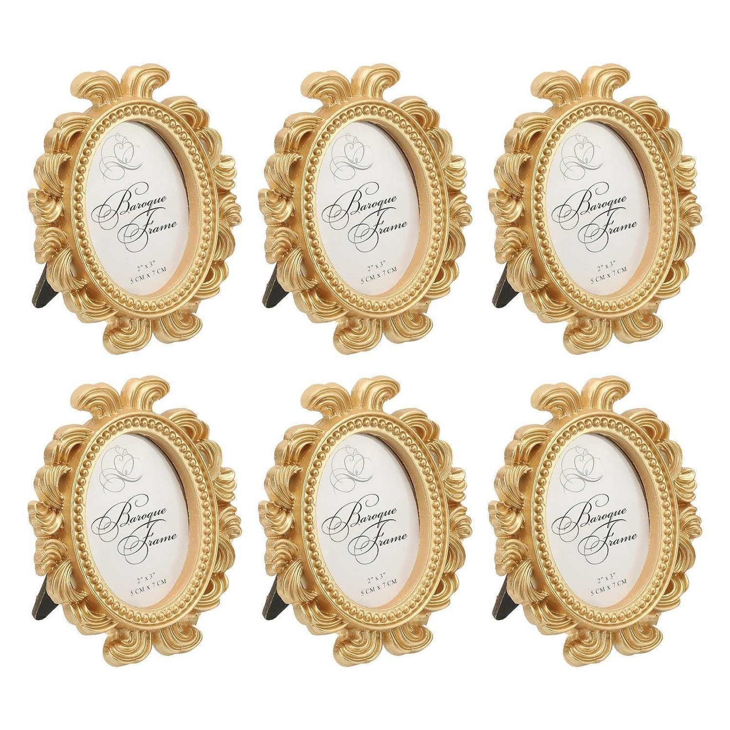 LuxusKollektion Bilderrahmen-Set 6x Mini Bilderrahmen Vintage Gold, (6 St)