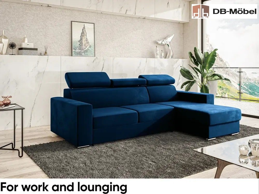 DBMöbel Ecksofa Schlafcouch mit Schlaffunktion "Ajax" Sofa mit