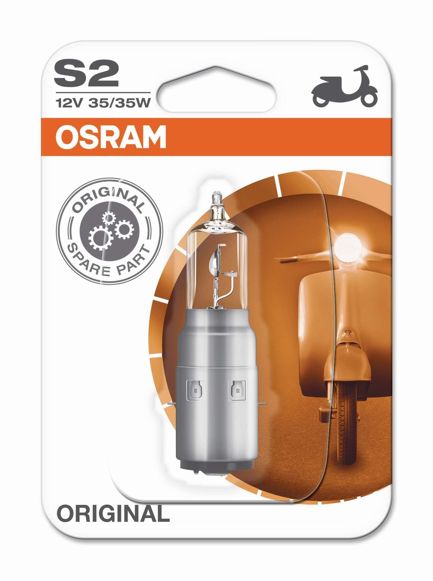 Osram Halogenlampe OSRAM ORIGINAL S2 BA20d 12V 35/35W (1er Blister)
