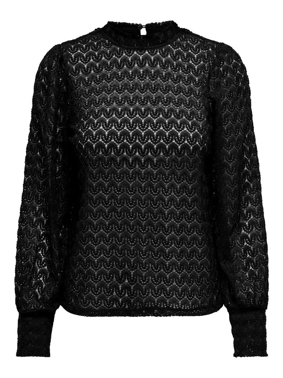 JDY Spitzenbluse AVERY (1-tlg., Set) mit Knopfleiste und dezentem Schlitz hinten