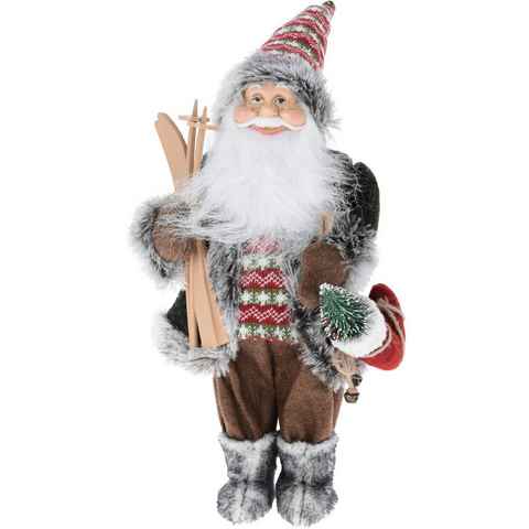 Koopman Weihnachtsfigur Braun (1 St), Weihnachtsmann, Kunststoff, 43 cm, Farbe: Braun - Skier