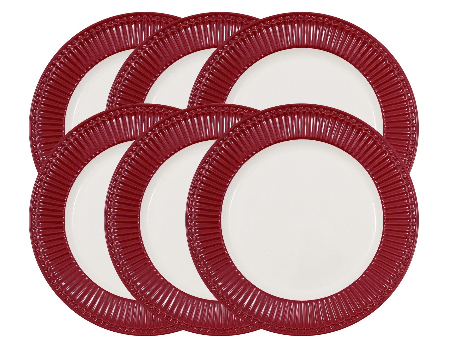 Teller-Set Alice Speiseteller claret red 26,5 cm Set6
