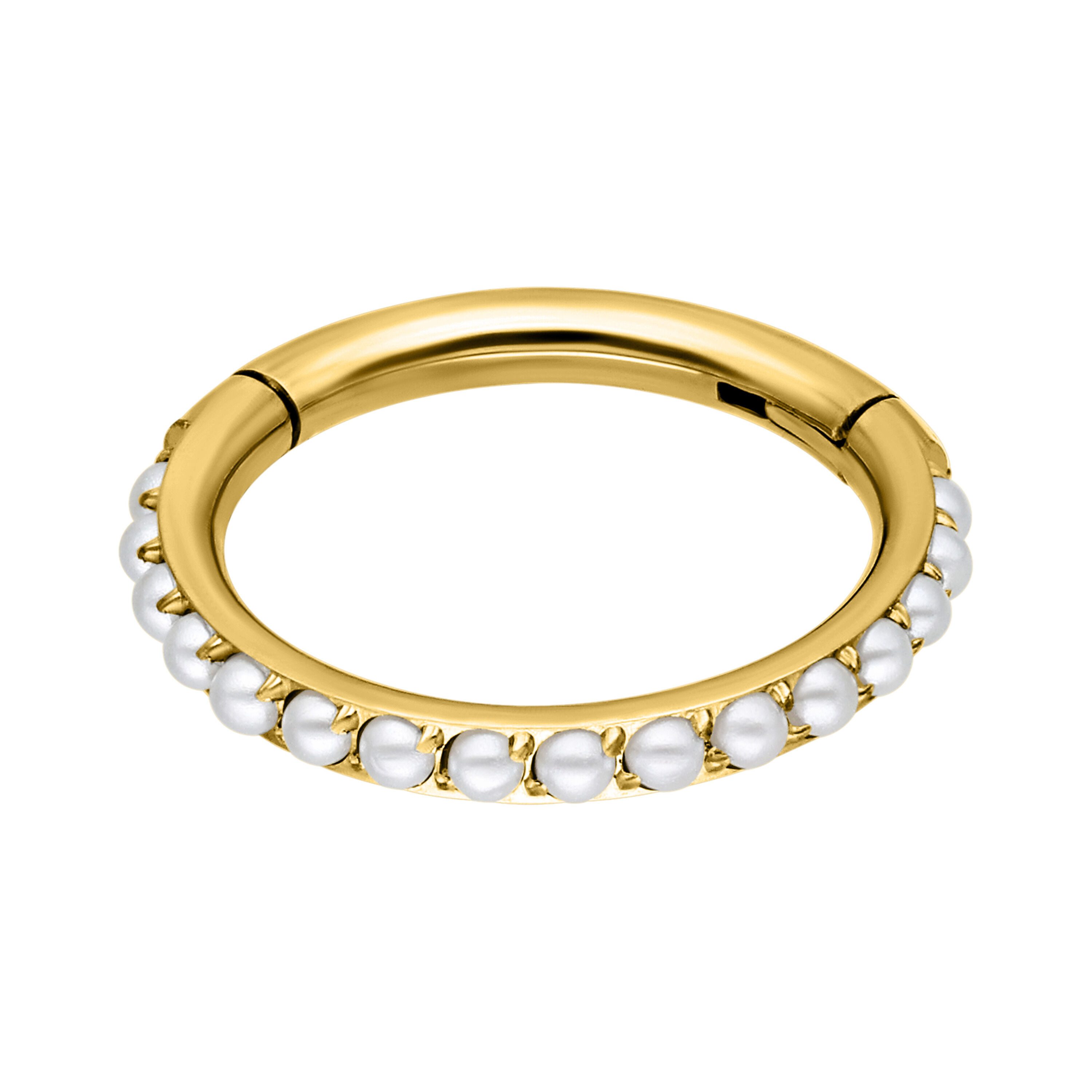 Nasenpiercing Synthetic Pearl Clicker für Ohr, Nase, Lippe, Bauchnabel, 1 Stück
