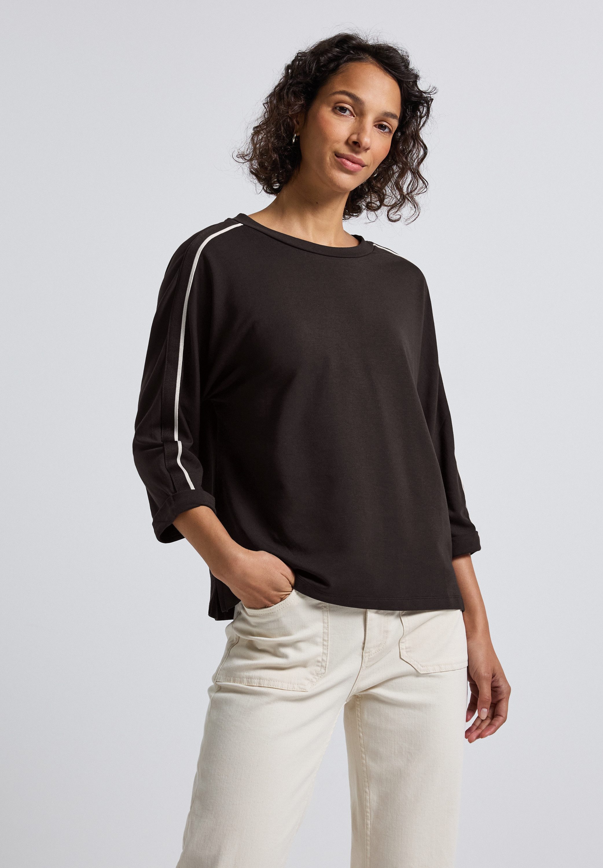 STREET ONE 3/4-Arm-Shirt mit Galonstreifen günstig online kaufen