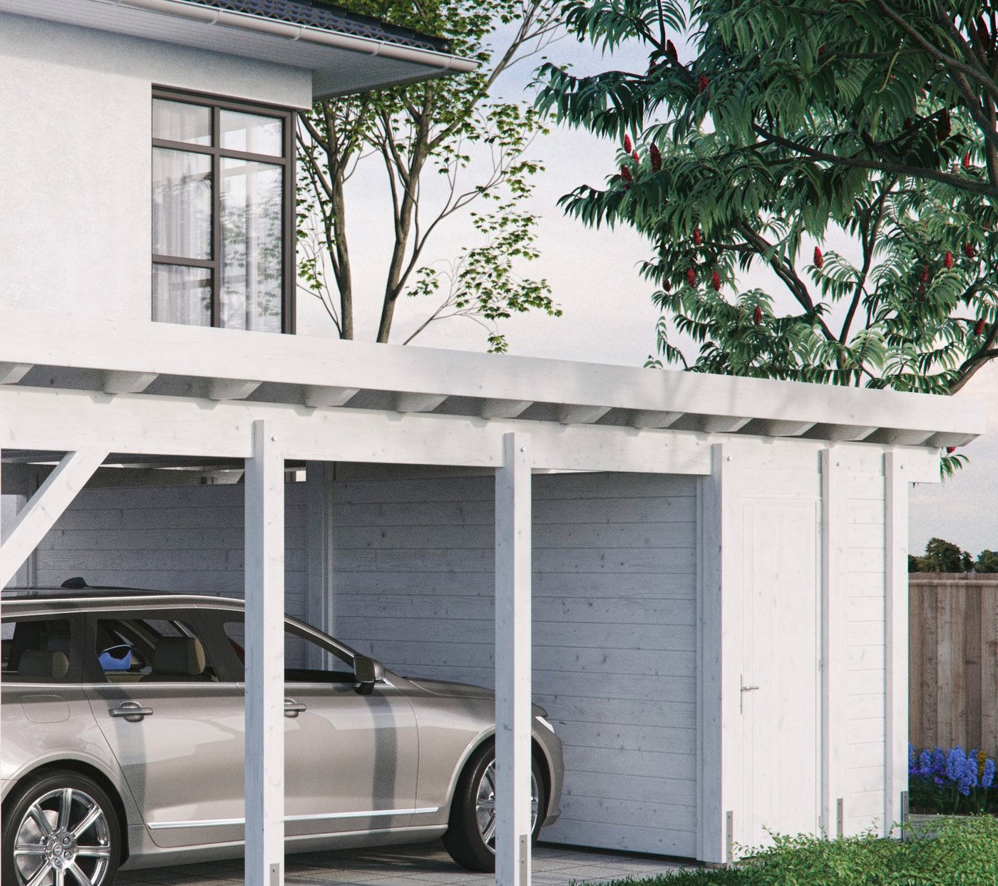Thumbnail - Kiehn-Holz Carport-Geräteraum, BxT: 585x174 cm, nur für Carport KH 330/331, versch. Farben