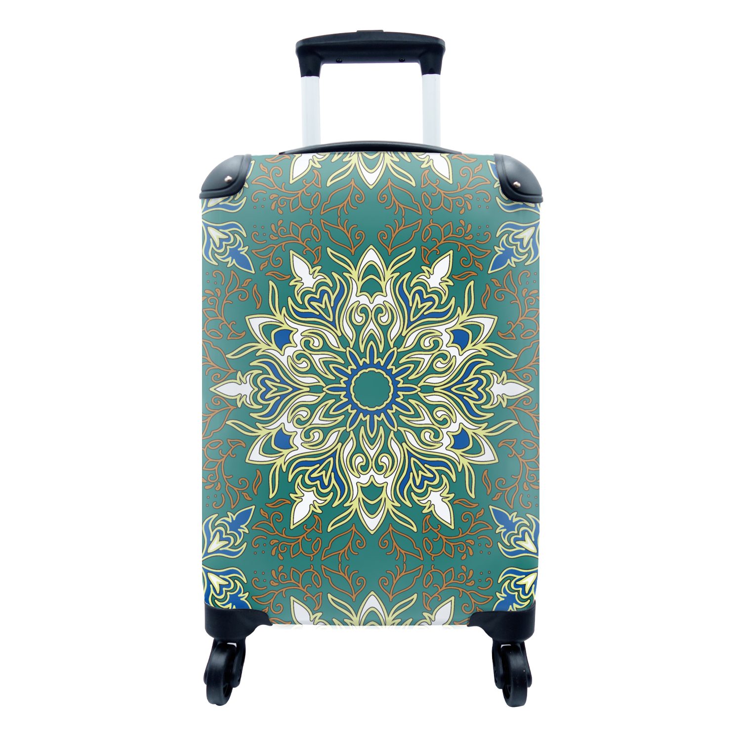 MuchoWow Handgepäckkoffer Mandala - Muster - Zen, 4 Rollen, Reisetasche mit rollen, Handgepäck für Ferien, Trolley, Reisekoffer