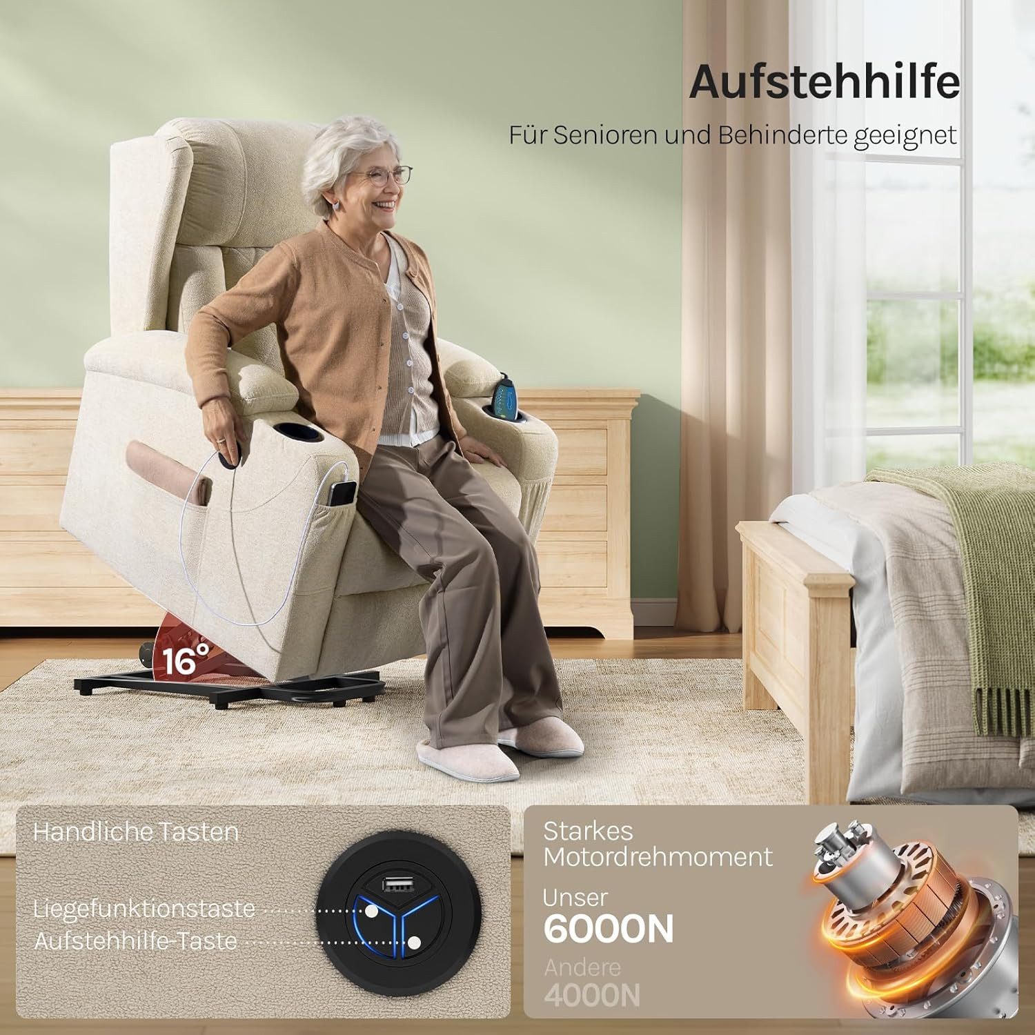 Woltu Massagesessel, elektrisch verstellbar, mit Liegefunktion günstig online kaufen
