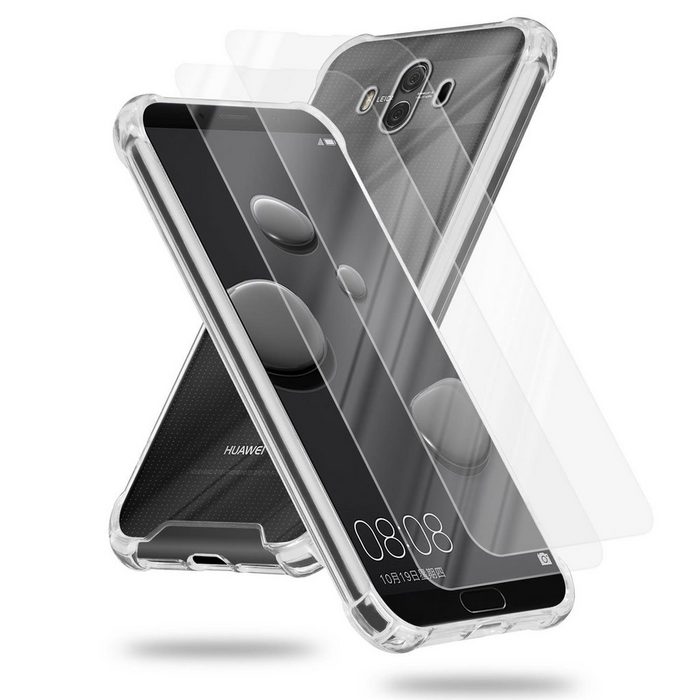 Cadorabo Handyhülle Hybrid Acrylic + 2x Tempered Gläser Huawei MATE 10 / NOVA 2i Hülle und 2x Tempered Schutzglas - Schutzhülle - Cover Case