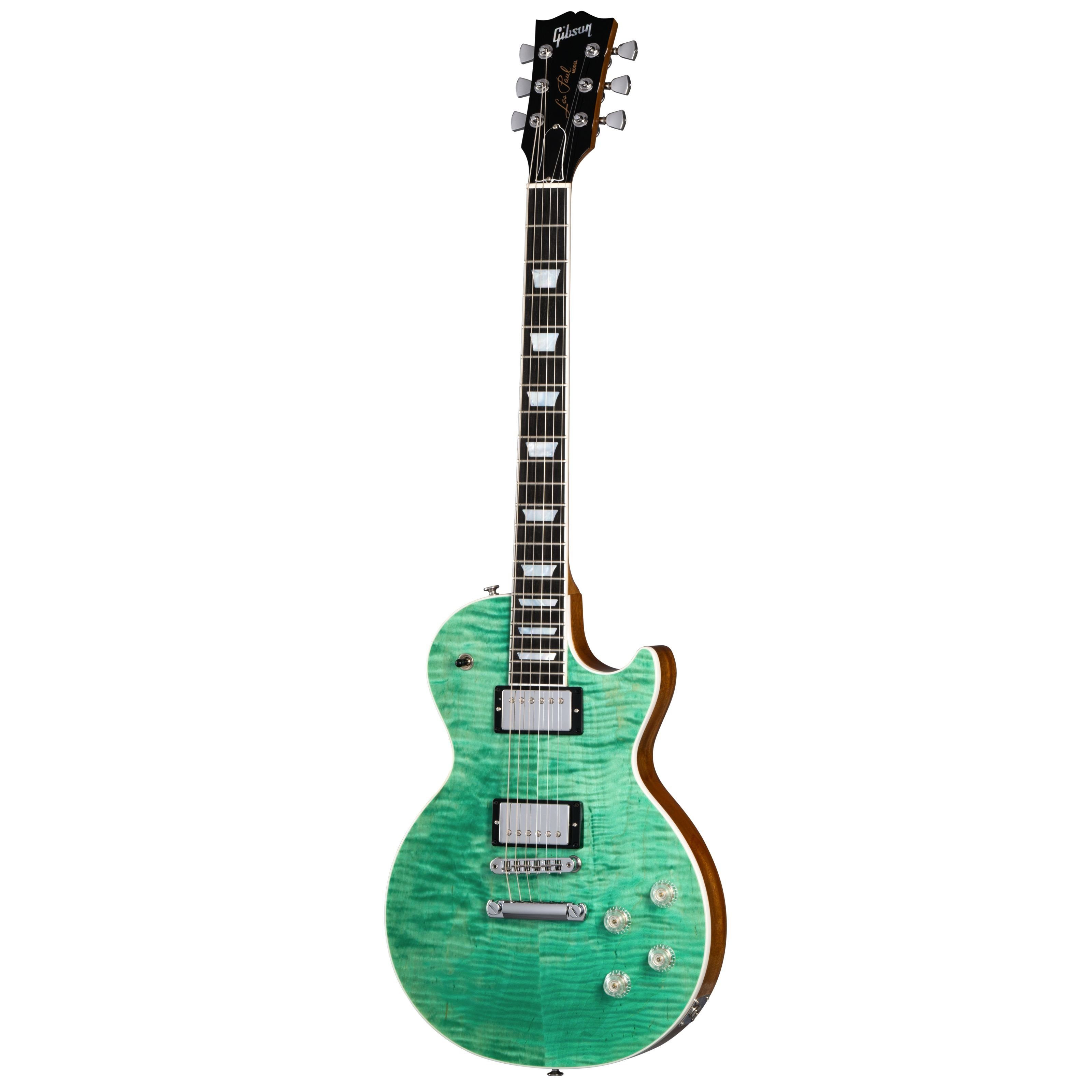 Gibson E-Gitarre, E-Gitarren, Single Cut Modelle, Les Paul Modern Figured Seafoam Green - Single Cut E-Gitarre