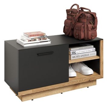 trendteam Sitzbank, Bank Garderoben-Sitzbank Schuhbank Holzbank Anthrazit 90x48x40cm