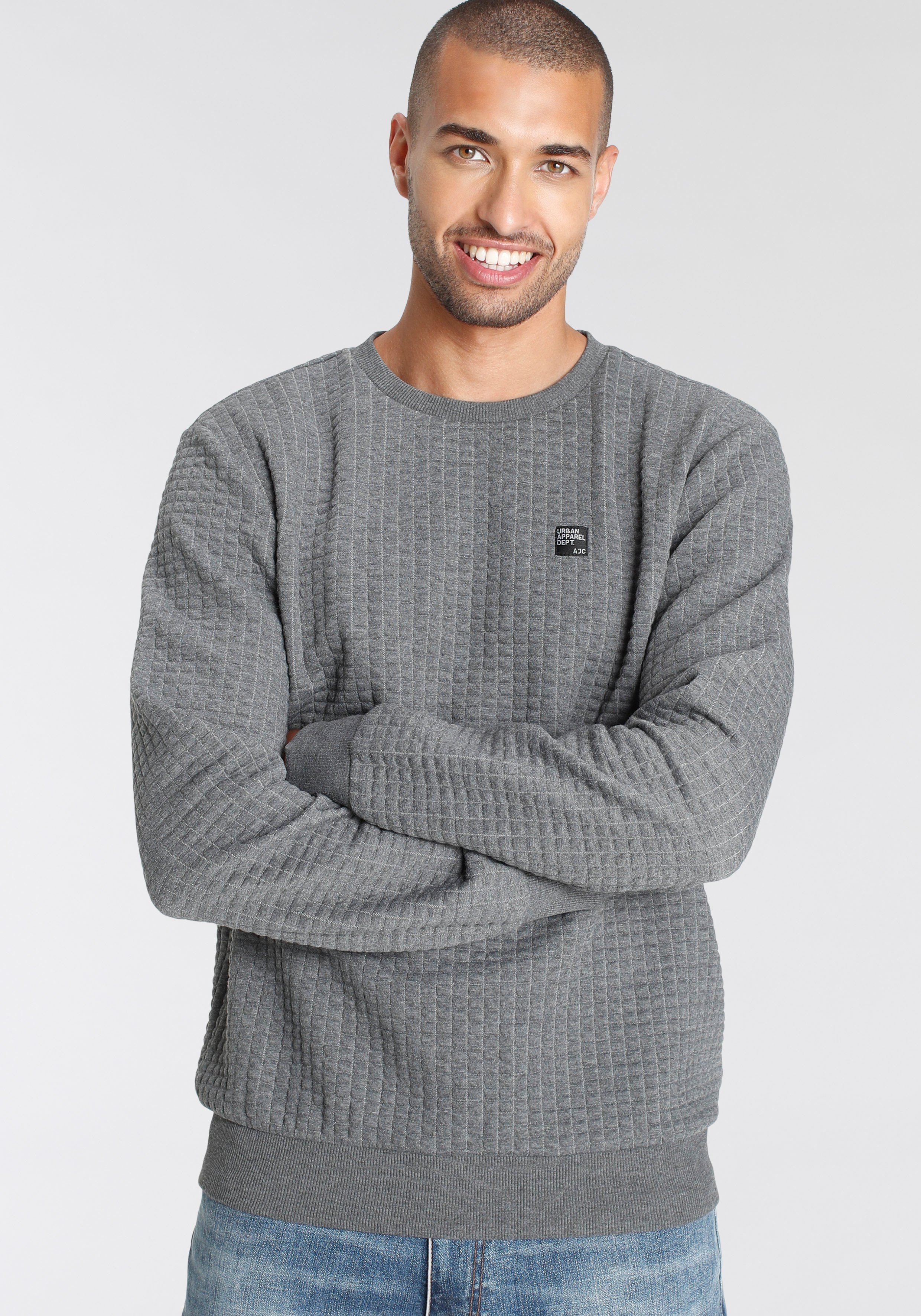 AJC Sweatshirt schmal geschnitten, unifarben, Rundhalsausschnitt günstig online kaufen