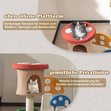 KOMFOTTEU Kratzbaum, Katzenbaum Indoor mit Katzenhöhle/Plattformen