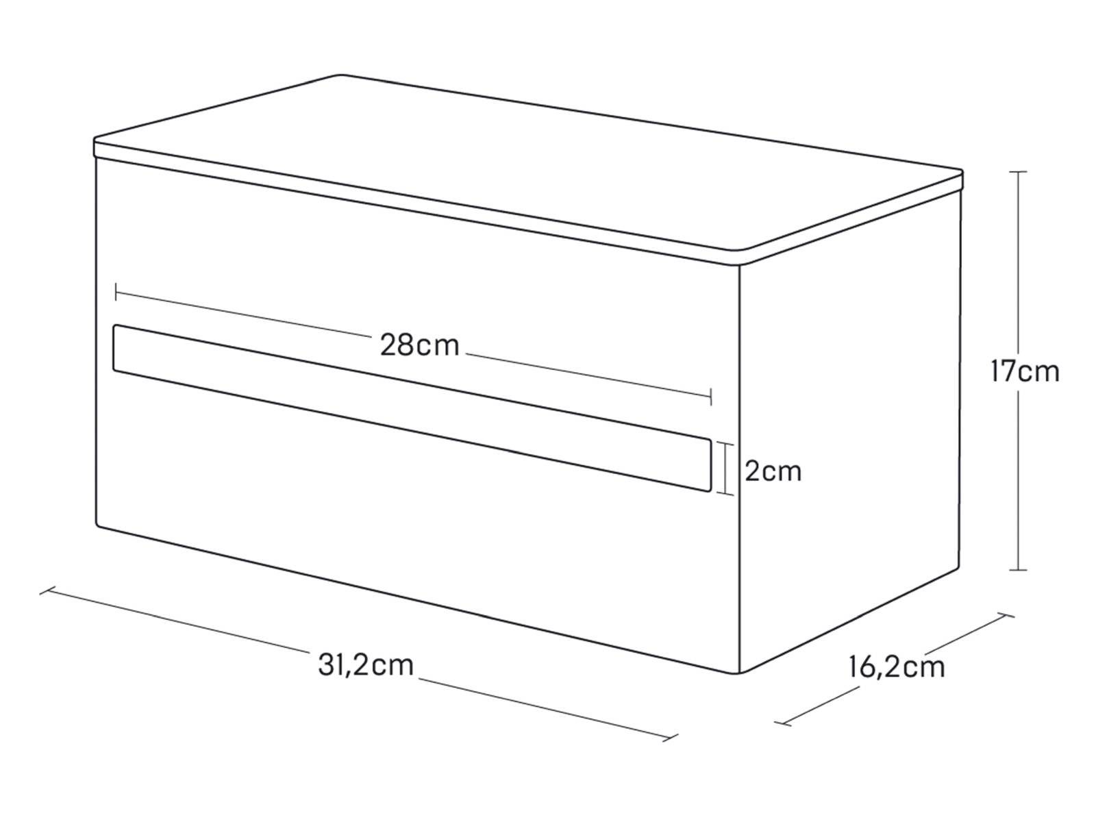 Yamazaki Küchenrollenhalter "Rin" Spülschrank-Regal 30,4x45,3x42,4cm weiß, hochwertig aus Metall im Querformat mit Holzablage