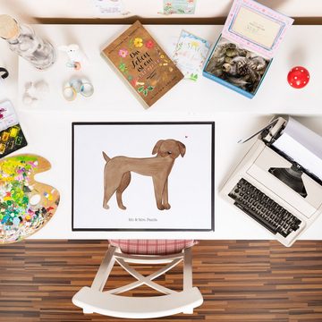 Mr. & Mrs. Panda Schreibtischunterlage Hund Dogge - Weiß - Geschenk, Deutsche Dogge, Vierbeiner, Bürobedarf, (1 tlg)