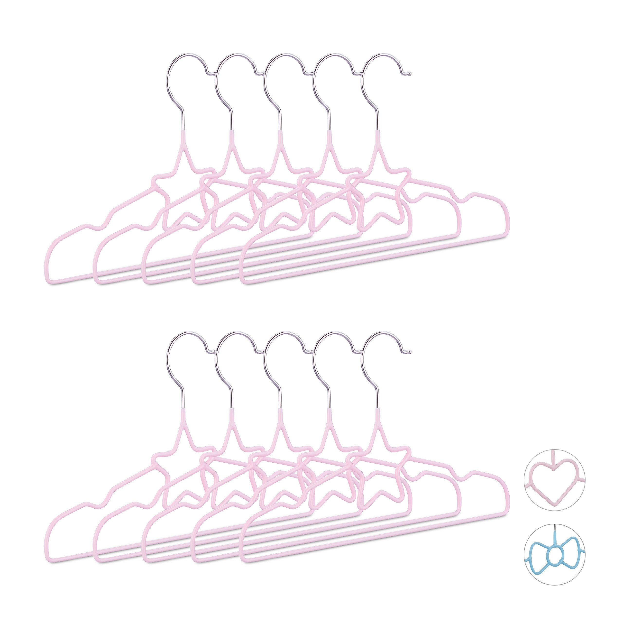 relaxdays Kleiderbügel Kinderkleiderbügel 10er Set, Stern günstig online kaufen