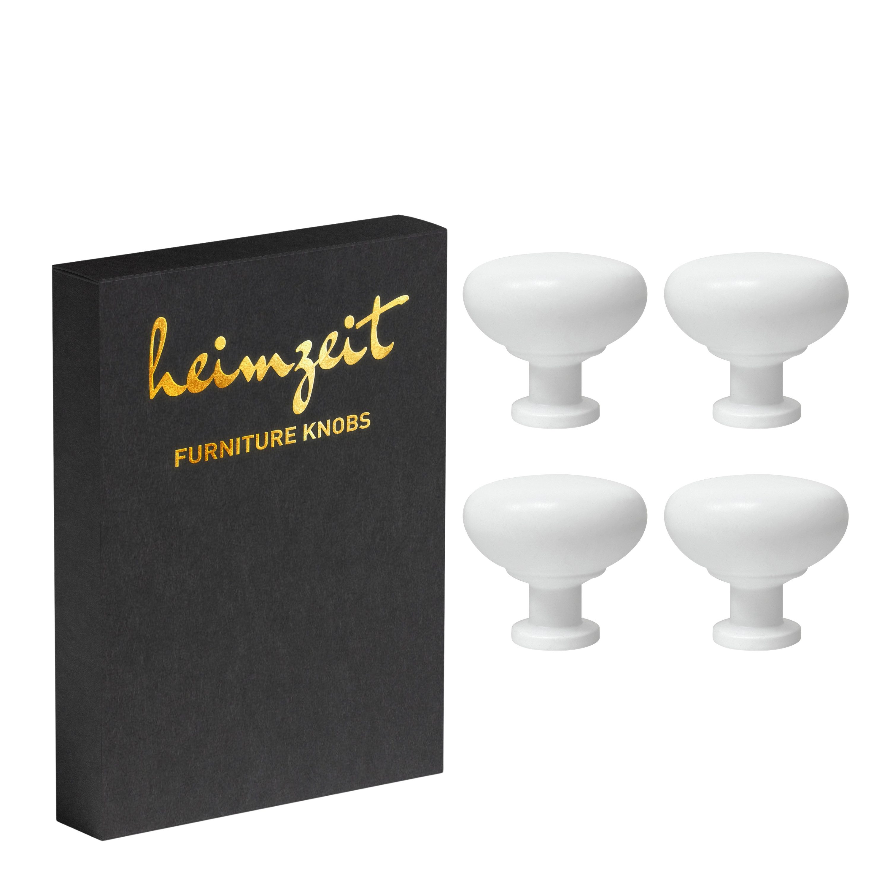 heimzeit Möbelgriff heimzeit Möbelknöpfe Rund gewölbt (Set, 4-St), für Schubladen, Türen und Kommoden, inkl. Schraube