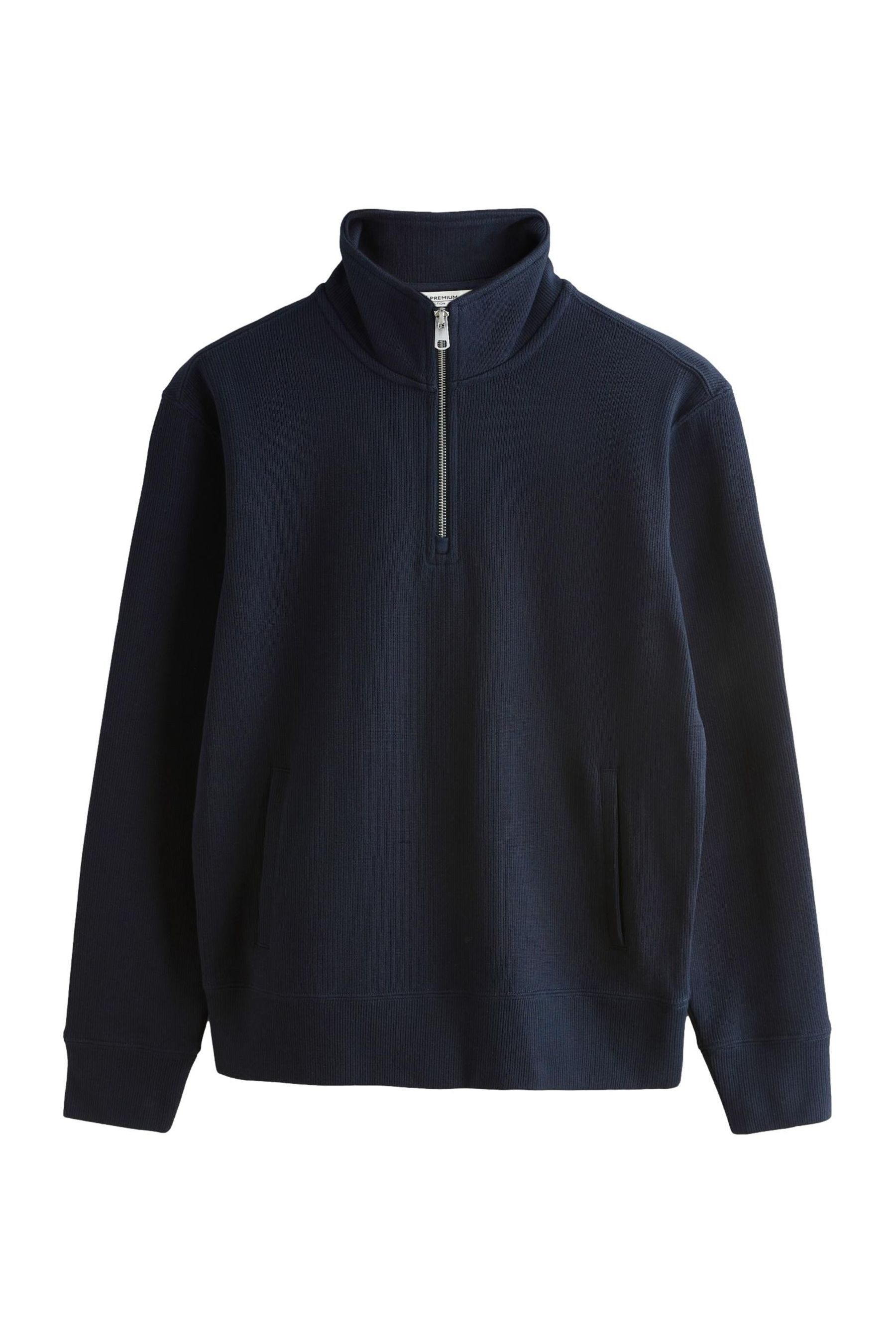 Next Sweater Geripptes Sweatshirt mit 1/4-Reißverschluss (1-tlg)