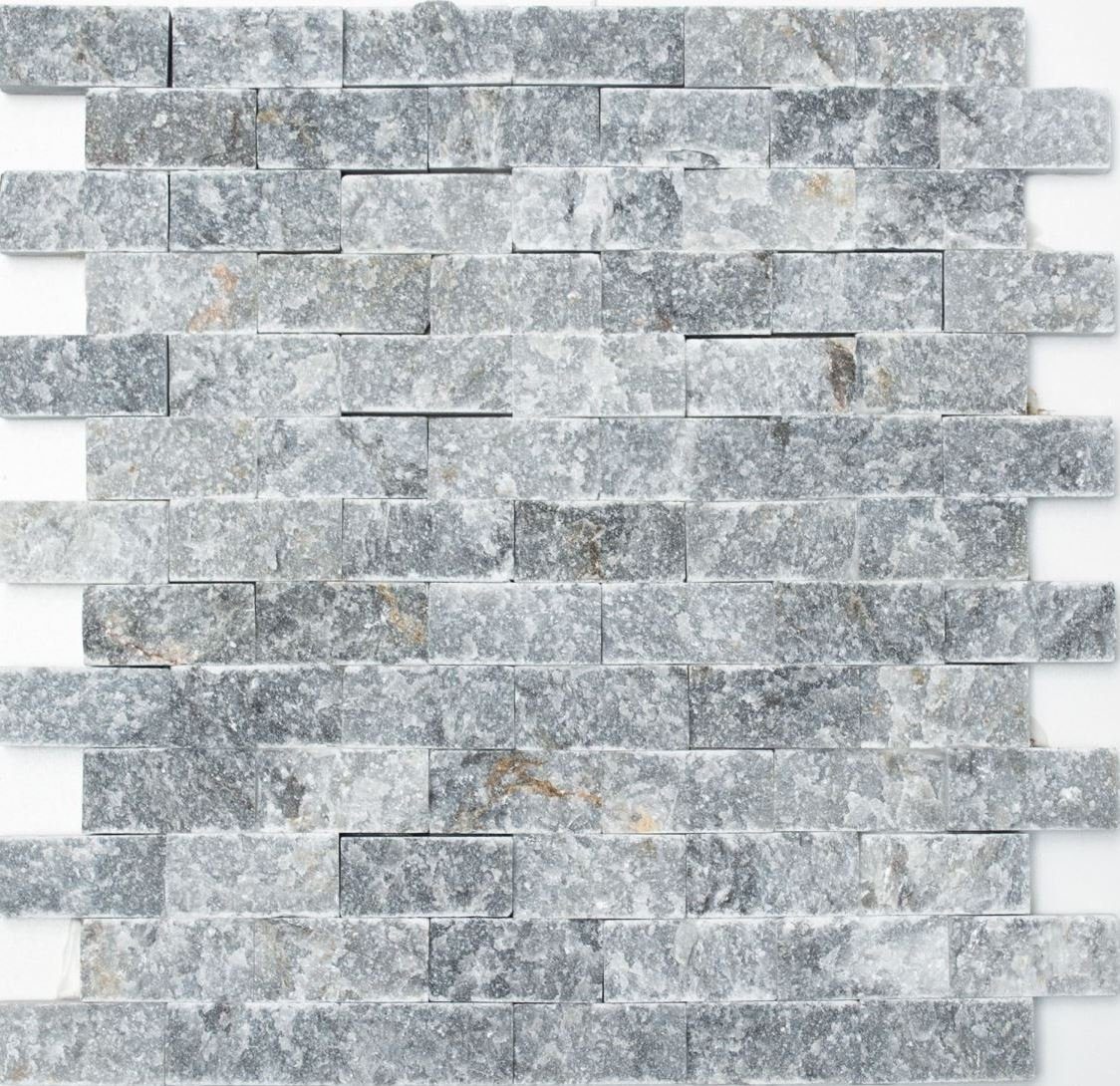 Mosani Mosaikfliesen Splitface Marmor Brick Steinwand Naturstein Steinwand grau anthrazit