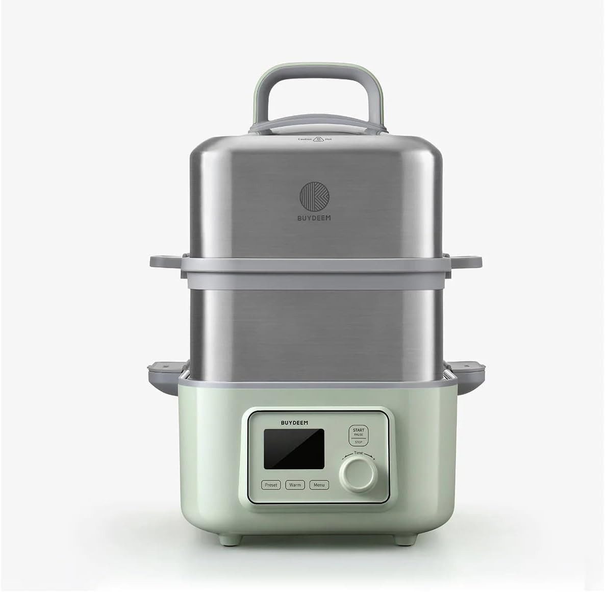 BUYDEEM Multikocher Multifunktionaler 5-in-1 Dampfgarer mit 6 Programmen, 1000 W, 5 oder 10 L Kapazität, Timer bis 18 Std., Anti-Tropf-Deckel & Zubehör