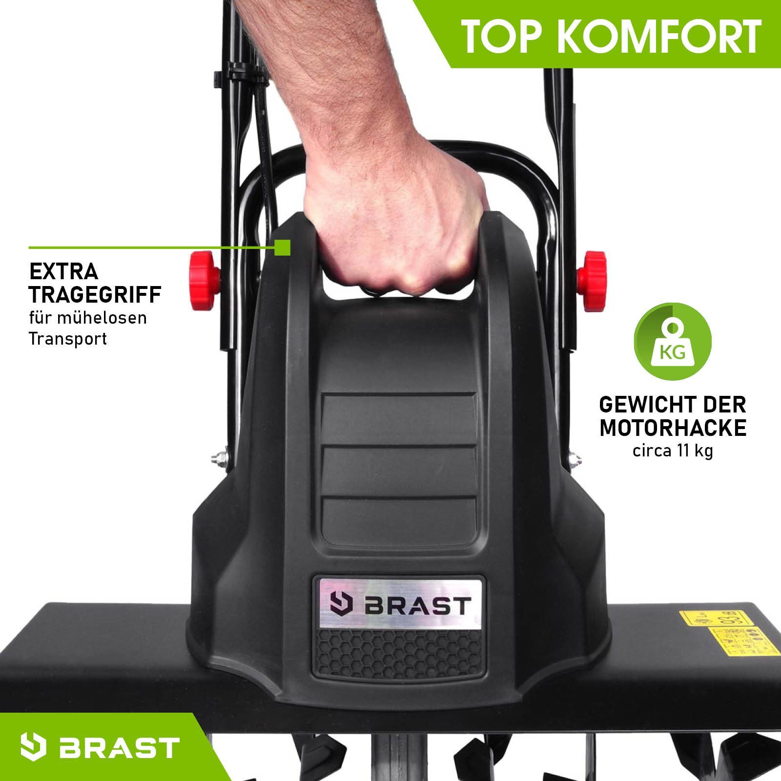BRAST Elektromotorhacke Gartenfräse Kultivator Ackerfräse 1200-1800 Watt 36-45cm Arbeitsbreite, 45 cm Arbeitsbreite, viele Modelle für kleine bis sehr große Ras – Bild 4 von 5