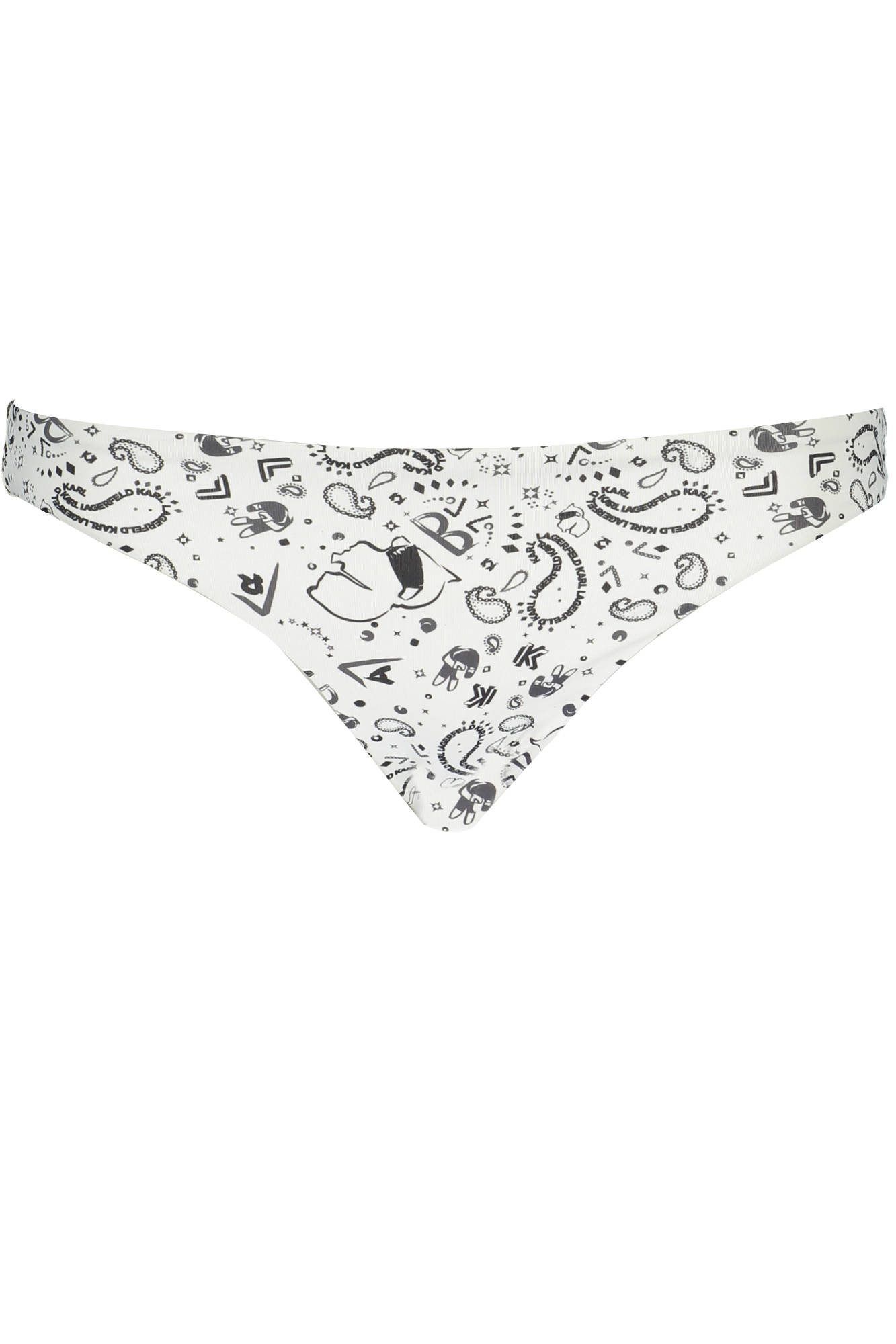 KARL LAGERFELD Badeanzug Elegante Weiße Damen-Badehose mit Druck und Logo-Detail