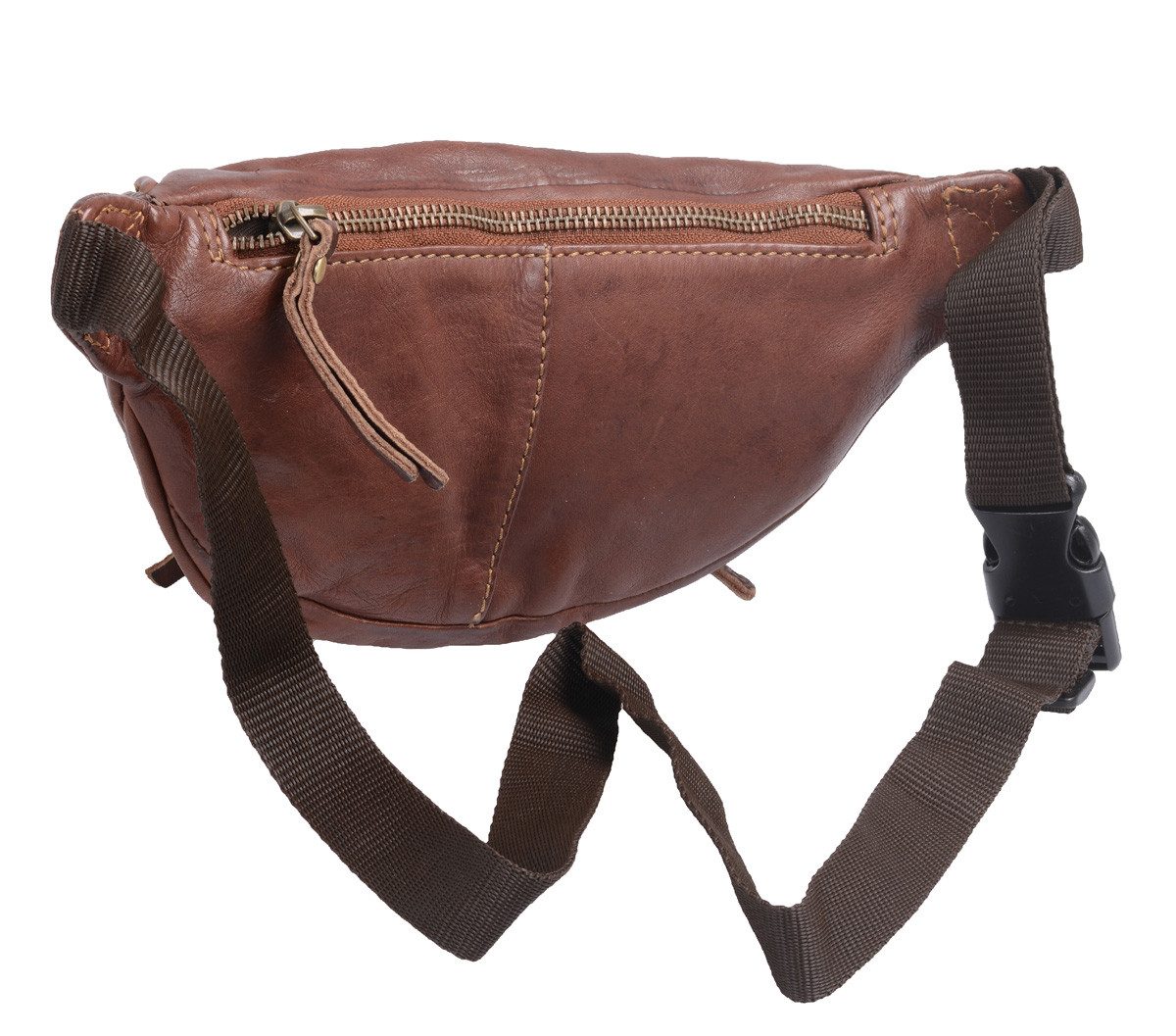 GlücksNugget Bauchtasche braune Ledergürteltasche, Echt Leder braun Lederbauchtasche