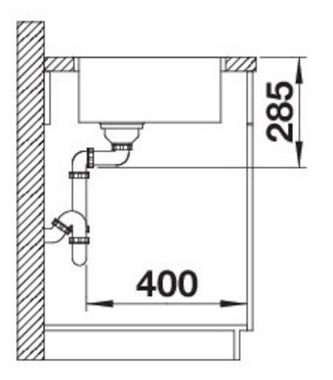 Blanco Edelstahlspüle SOLIS 450-IF, eckig, 44/49 cm, (1 St), zum wechselseitigen Einbau geeignet