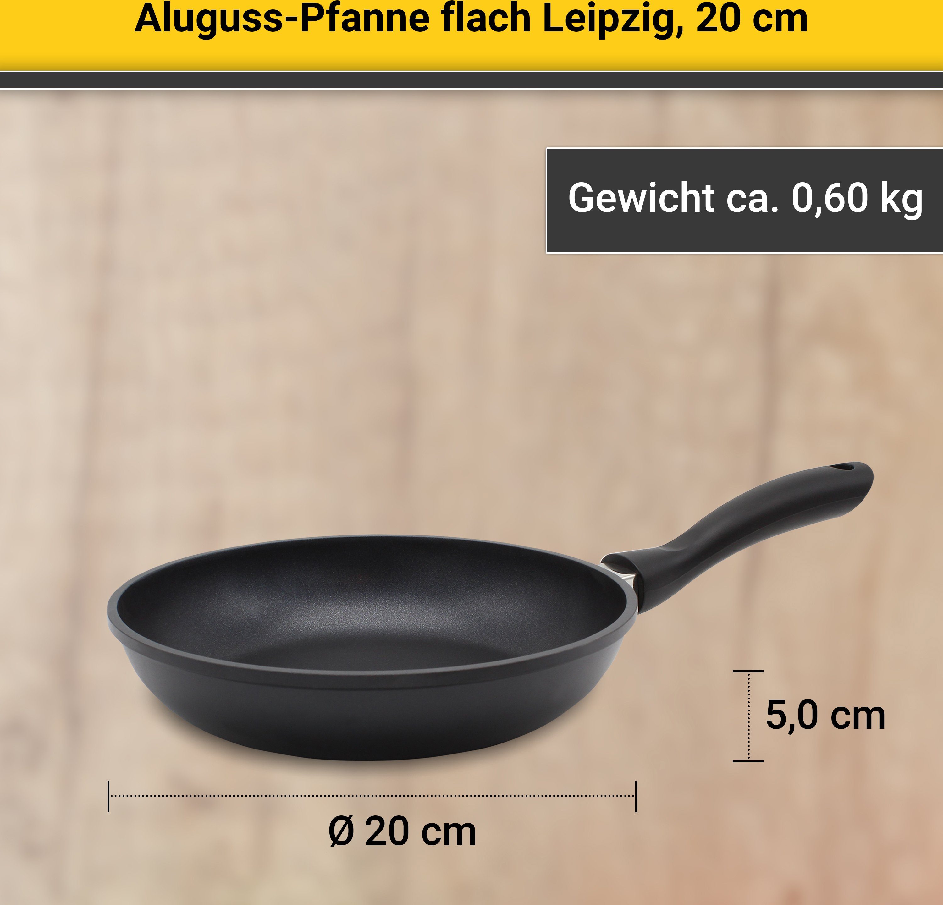 Antihaft-Versiegelung Leipzig, hochwertige Aluminiumguss, Krüger Bratpfanne