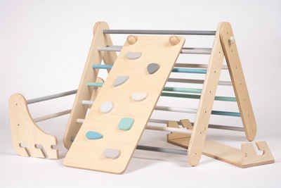 leg&go Klettergerüst »2in1 - Kletterdreieck und Kletterwand mit Rampe - Pikler-Dreieck Set für jedes Kinderzimmer«