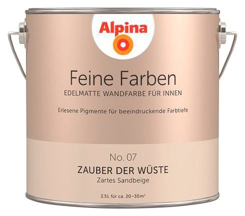 Alpina Wand- und Deckenfarbe Feine Farben No. 07 Zauber der Wüste, Zartes Sandbeige, edelmatt, 2,5 Liter Zauber der Wüste No. 07