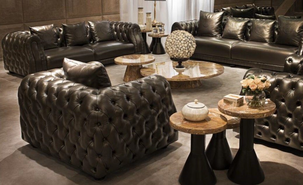 JVmoebel Chesterfield-Sofa, Designer Chesterfield Sofagarnitur Garnitur 3+2+1 Set Polser Sitzer Couch Sofa