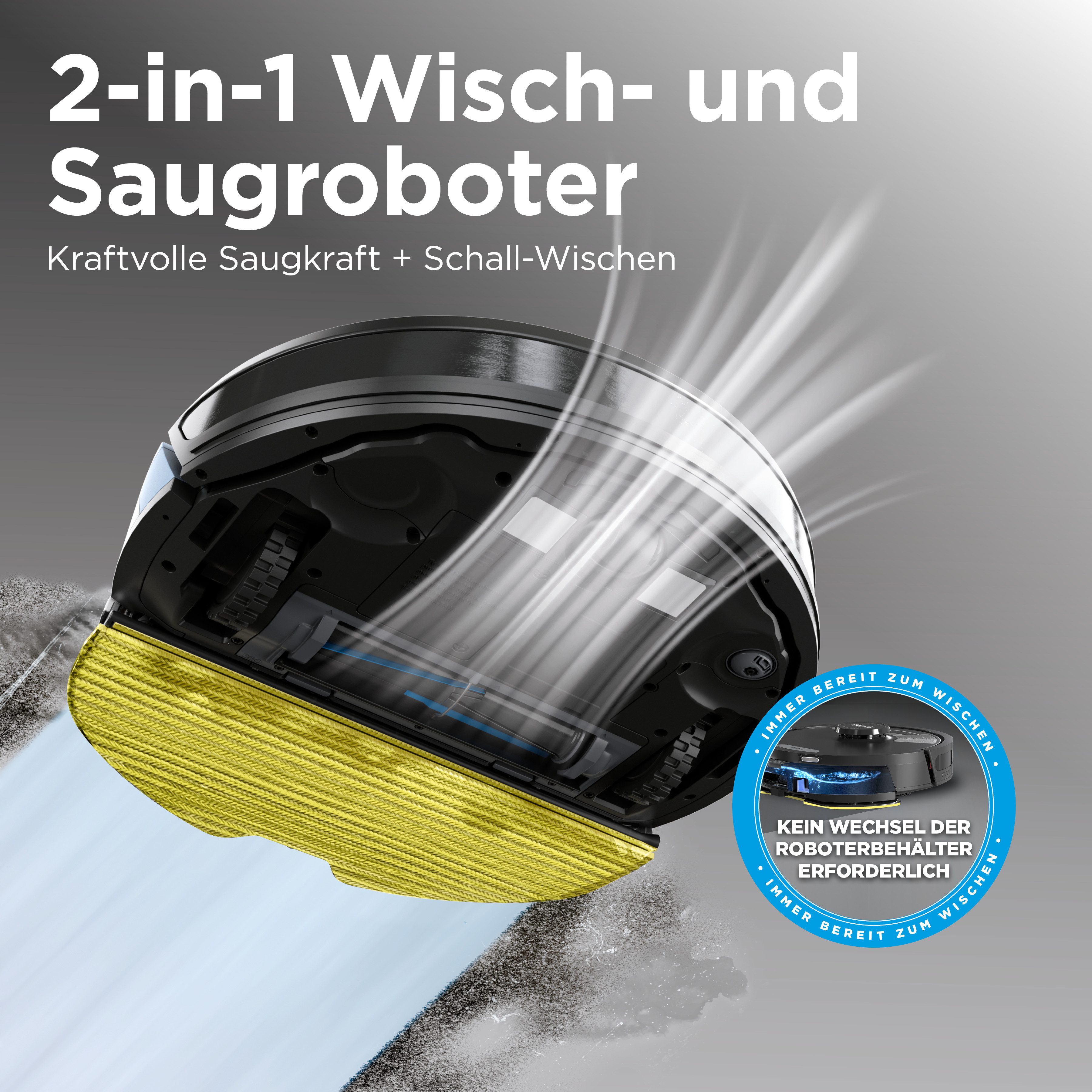 Shark Saugroboter mit Wischfunktion RV2620WAEU Matrix Plus 2-in-1, 650 W, Wischen & Saugen mit automatischem Entleerungssystem