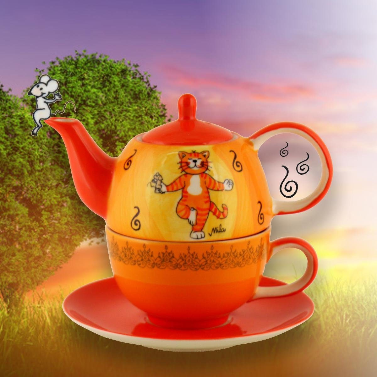 Oommh Mila Morgengruß, 0.4 for (Set) Tea One Mila Tee-Set Teekanne Keramik l,