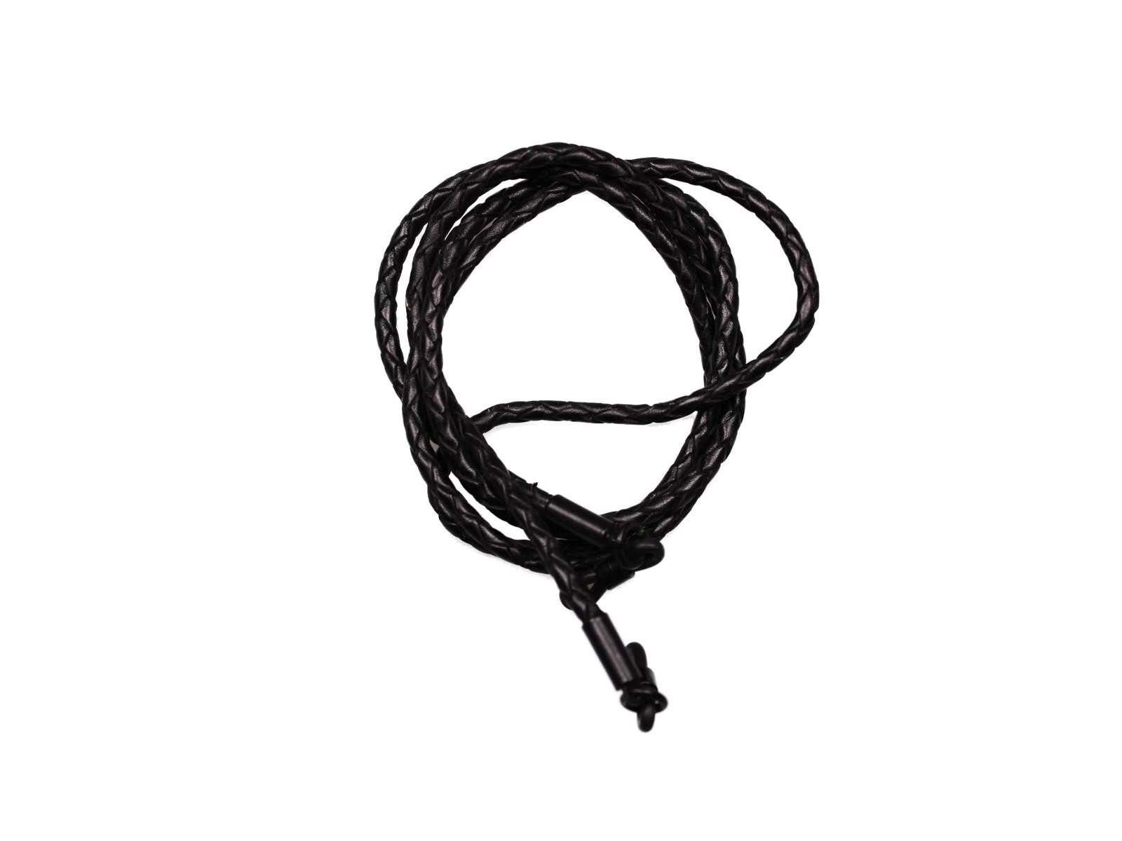 Brillenetui Brillenband echt Leder geflochten (schwarz)