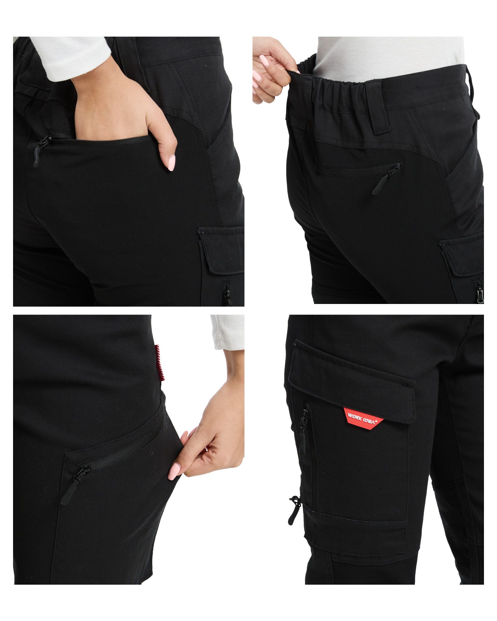 WORK IDEA Trekkinghose Damen-Wanderhose, Stretch-Slim Fit, wasserabweisend (1-tlg) geeignet für Outdoor-Aktivitäten, S-5XL